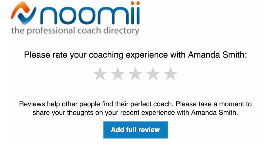 noomii collects 5 star reviews of coaches